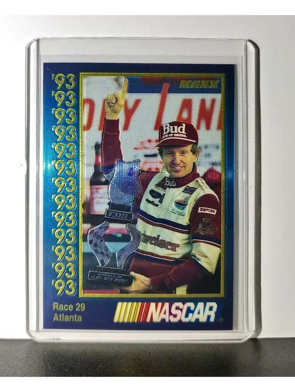 Race 29 Atlanta YR 1993 Maxx Premier Plus Racing #208 NASCAR Card Junior Johnson